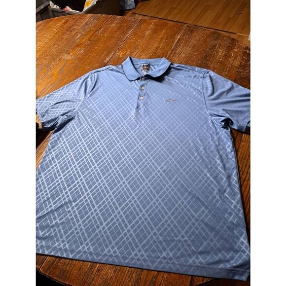 New XXL Greg Norman Tasso Elba Blue Button Short Sleeve Polo Shirt Golf Casual - Picture 1 of 4